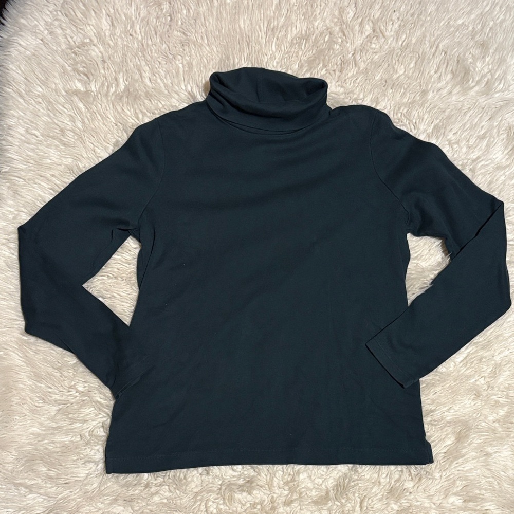 Lands' End Women's Classic Black Turtleneck Sweater